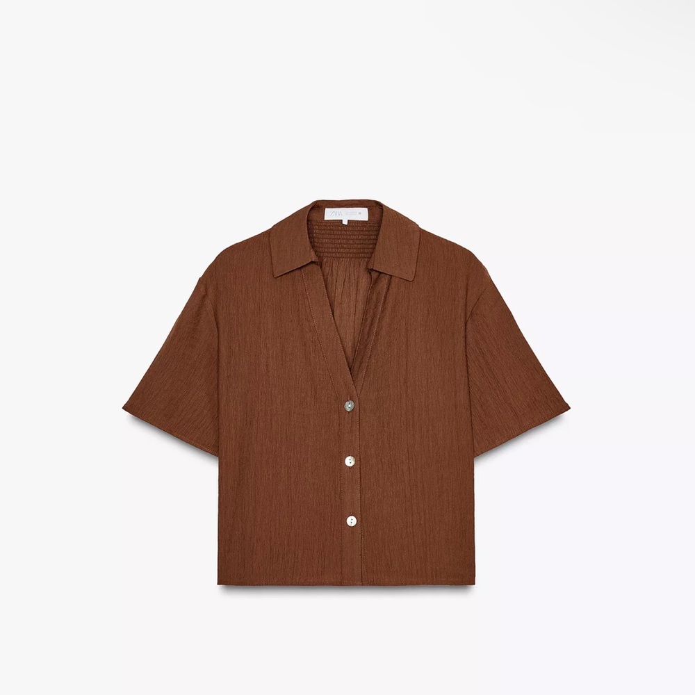 Zara Brown Button Down Shirt